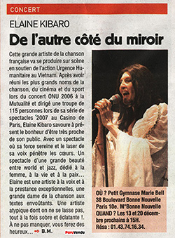 Concert Elaine de l'autre côté du miroir